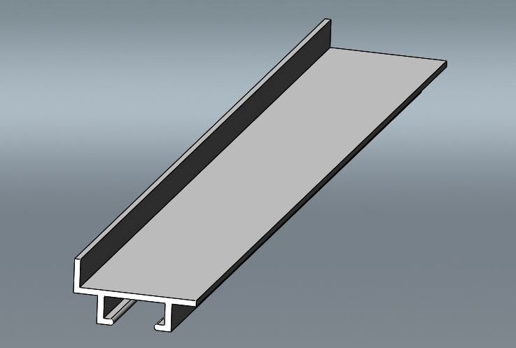 Eine technische Zeichnung des FCO 312 Aluminium-Schattenfugen-Profils